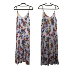 Buddy Love NWOT floral tropical gauzy maxi dress w/ adjustable straps size L